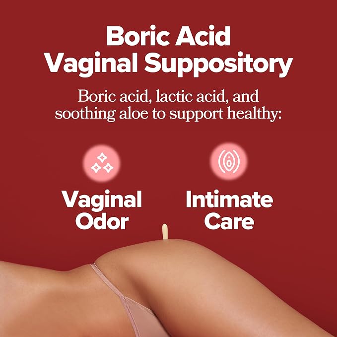 O Positiv URO Boric Acid Vaginal Suppository – with Lactic Acid, and Aloe for Fast Relief and Vaginal Odor Control – Vegan, Free from Parabens, Dyes, and Fragrances – 12 Count (Pack of 2)