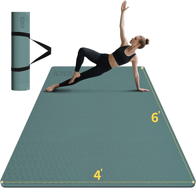 Large Yoga Mat (6'x 4')-POE 0.28''/0.32''/0.4'' Thick Fitness Mat, Eco-Friendly Exercise Mat for Home Workouts, Ideal for Yoga and Pilates