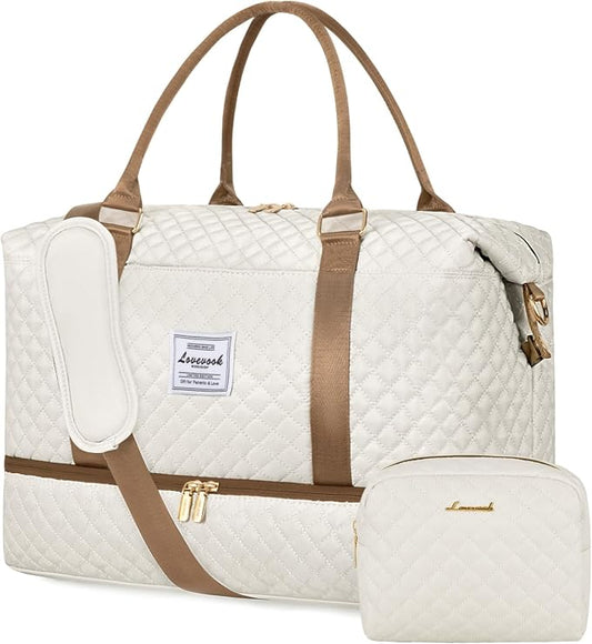 LOVEVOOK Travel Duffle Bag,Weekender Bags for Women with Shoe Compartment，Carry on Overnight Bag with Toiletry Bag,Gym Duffel Bag with Wet Pocket, Hospital Bags for Labor and Delivery