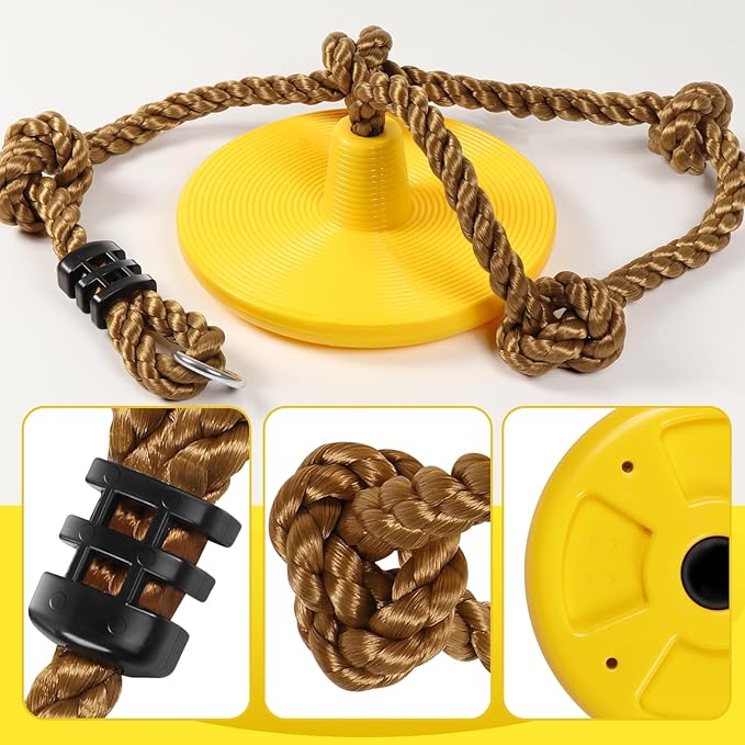 ZNCMRR Tree Swing for Kids Swing Set Accessories Climbing Rope for Kids with Disc Seat Rope Swings for Tree Disc Swing for Kid Outdoor Swings Easy Installation Heavy Duty Adjustable