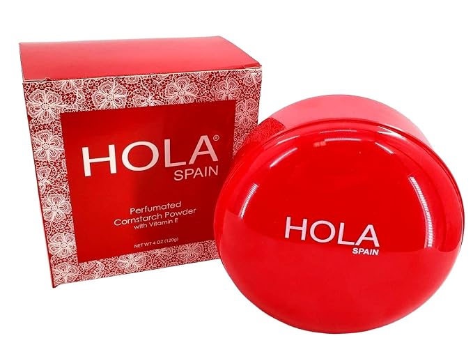 Hola Spain Skin Petal Body Talc Dusting Powder & Puff 4 oz.