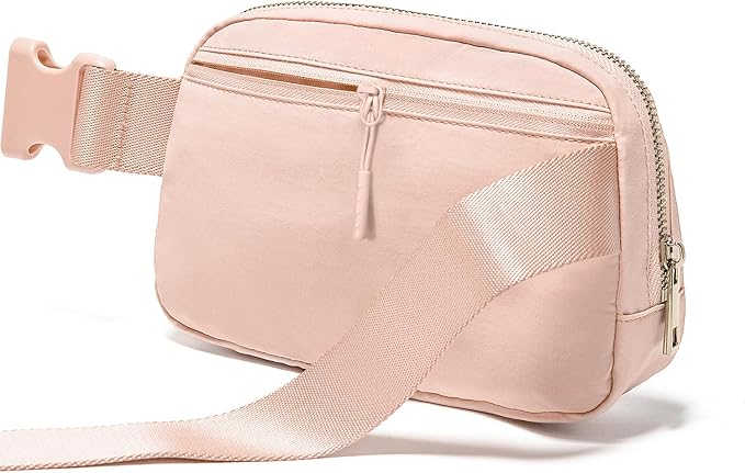 Gitus 6 7 8 9 10 Year Old Girl Gifts Belt Bag Fanny Pack Crossbody Bags with Initial Letter Patch Things for Teen Girls Easter Gifts for Girls Travel Essentials（Coral Pink-P）