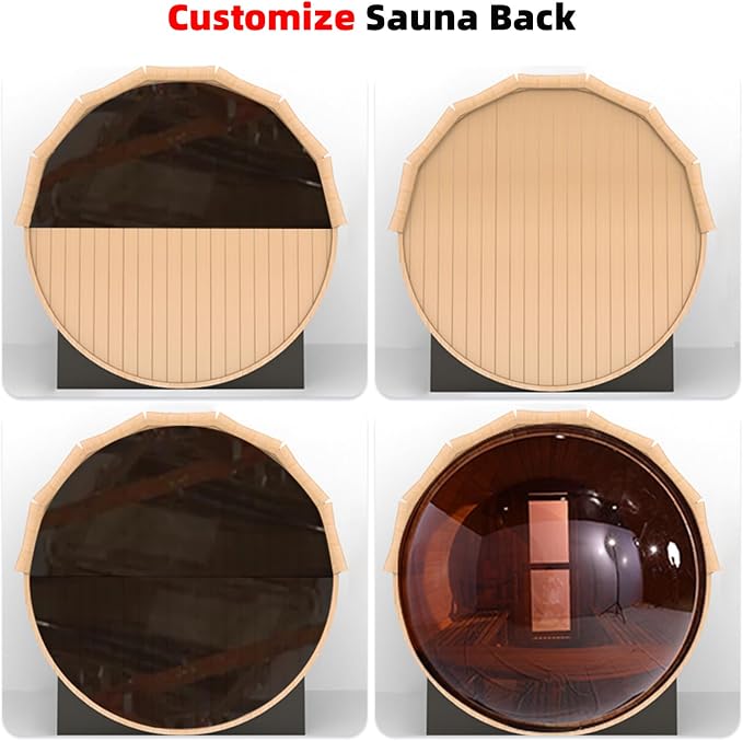 Customize Outdoor Barrel Sauna with Porch,Wood Burning Stove or Electric Stove,4-8 Person DIY Wooden Sauna Kit