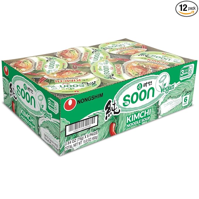 Nongshim Soon Kimchi Noodle Cup,2.64 Ounce,(Pack of 12)