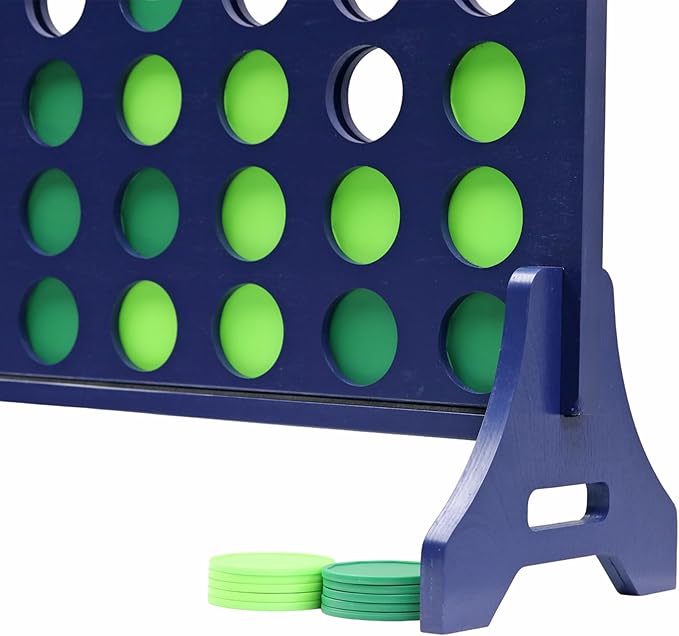 Tailgating Pros Premium Navy Giant Four in a Row with Carrying Case - Jumbo Oversized Outdoor Yard Game - Connect Multiple Pucks in a Row to Win - Many Puck Colors Available!