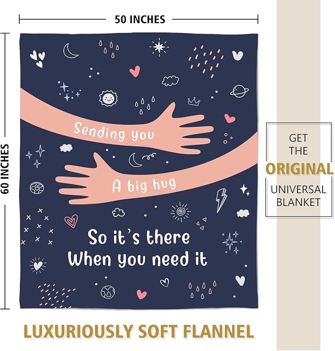 Get Well Gifts for Women Men, Hug/Healing Blanket | Thinking of You/Cancer Care/Sympathy/After Surgery Gifts for Friends, Sister, Coworker, Soft Throw Blankets 50'' x 60''