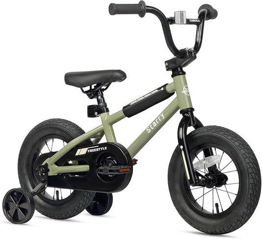 12 14 16 18 Inch Kids Bike BMX Style Bicycle with Training Wheels Coaster Brake for 2-10 Years Old Toddlers Boys Girls Multiple Colors