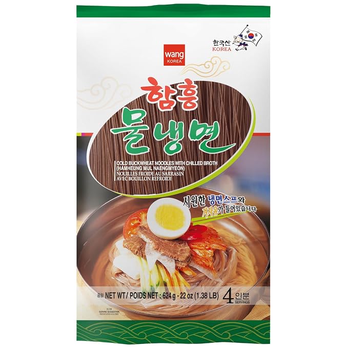 Wang Korean Cold Noodle Hamheung Mul Naengmyeon, Sweet and Tangy, 4 Servings