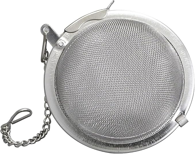 HIC Kitchen Mesh Ball Tea Infuser, 18/8 Stainless Steel Mesh, For Loose Leaf Tea and Mulling Spices, 2.5-Inch