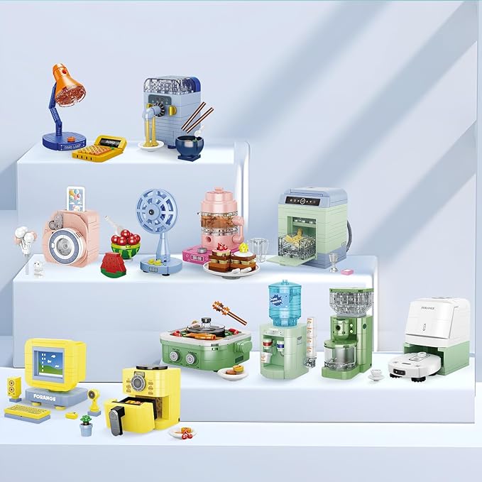 JMBricklayer Girls Building Set, 12PCS Mini Upgraded Home Appliances Friends Toy Sets, Party Favors STEM Puzzle Educational Building Blocks Toys, Gifts for Girls Boys