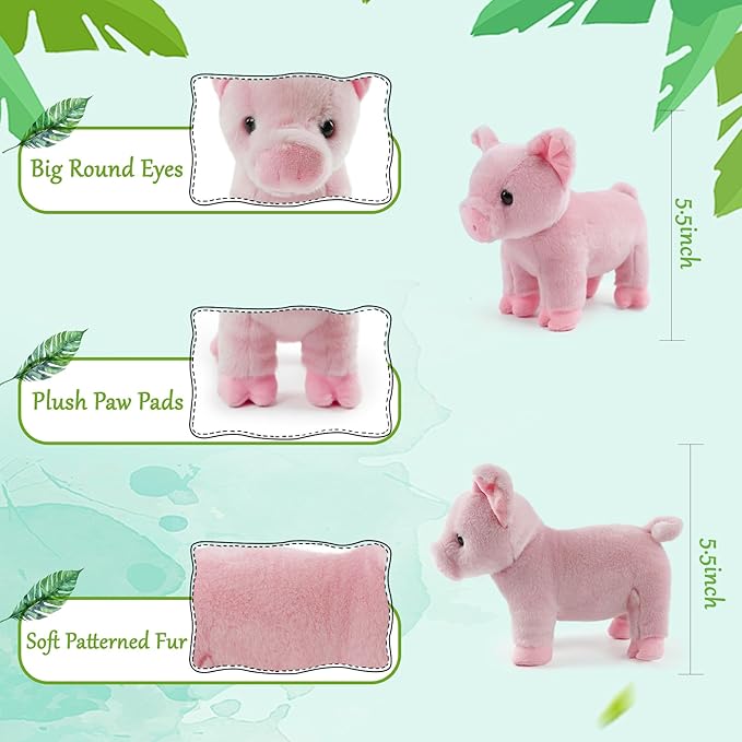 Stuffed Animals Toy Farm Animals 8 INCH,Plushies Stuffed Animals for Girls Plush Toys Little Stuffed Animal, Cute Stuffed Animal Plush Toy for Boy Girls (Standing Pigs)