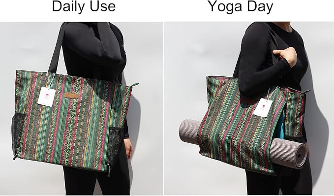 ESVAN Yoga Mat Bag Yoga Tote Carrier Shoulder Bag Carryall Tote for Office,Yoga,Pilates,Travel,Beach and Gym