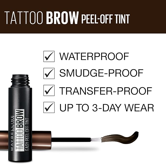 Maybelline New York Brow Tattoo Longlasting Tint, Dark Brown, 4.9 ml