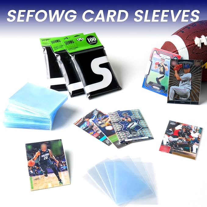 2400ct Clear Card Sleeves for Trading Cards, Baseball Sports Soft Sleeves, Ultra Soft Plastic Card Protector Sleeve for Football, MTG, PKM, Game, Standard Cards