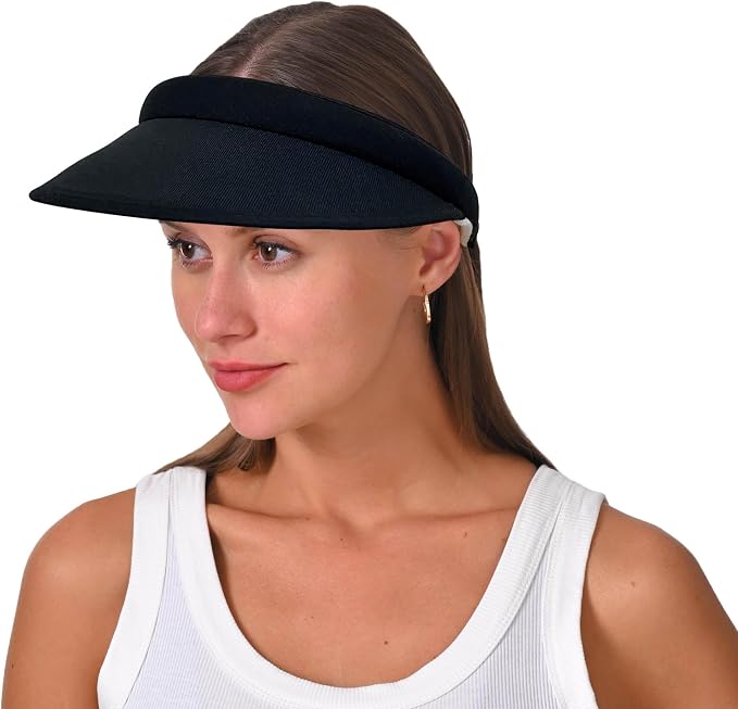 2 Pack Sun Visor Hats Women Men Clip On Wide Brim Visors Hat Outdoor Sports Golf Beach Travel Tennis Caps