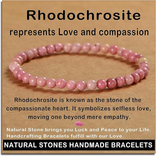 AD Beads Handmade Gemstone Stretch Elastic Bracelet Crystal Healing Reiki Nature's Beauty and Spiritual Essence Unisex