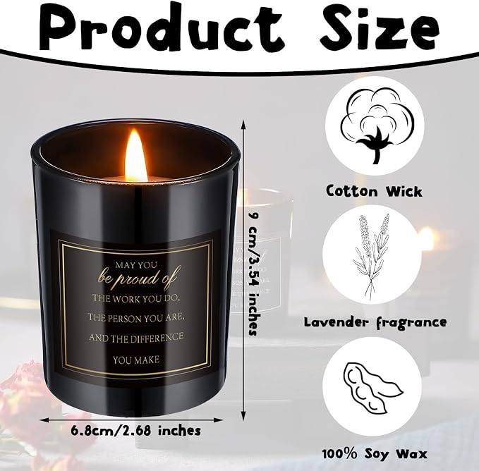 Panelee 10 Packs Lavender Scented Candles Set for Women Christing Gifts Inspirational Candle Appreciation Gift Bulk for Coworker Employee Appreciation Graduation Home Classroom Office Decoration