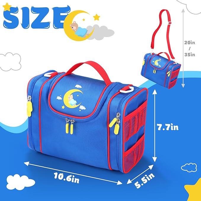 Carrying case Compatible with Little Tikes story dream machine Starter Set, Toy Storage Bag with Handle and Shoulder Strap for Storybook, Character, Accessories, Single shoulder bag (Blue)