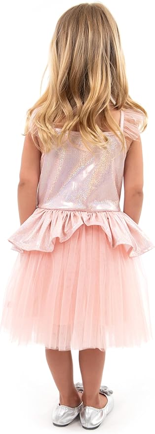 Little Adventures Rose Gold Tutu Princess Dress Up Costume - Machine Washable Child Pretend Play Dress with No Glitter