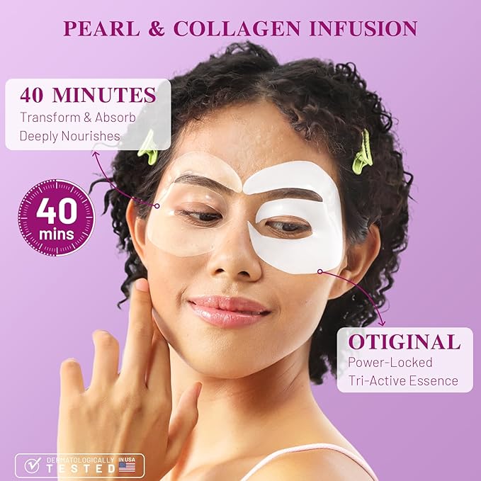 Under Eye Patches with Collagen, Eye Patches for Puffy Eyes and Dark Circles, 360° Under Eye Mask for Puffiness, Wrinkles, Fine Lines, Gifts for Women - Skin Care, 24 Pairs (White)