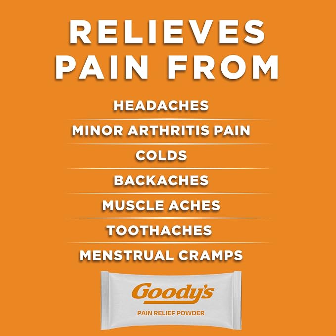 Goody's Pain Relief Powders, Extra Strength Headache Powder Cool Orange, 24 ct (Pack of 1)