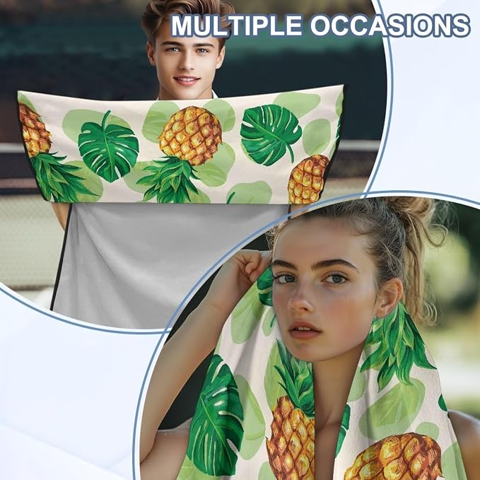 INSTANTARTS Pineapple Palm Leaf Car Seat Covers Car Seat Towel Covers Yoga Towel Car Seat Cover