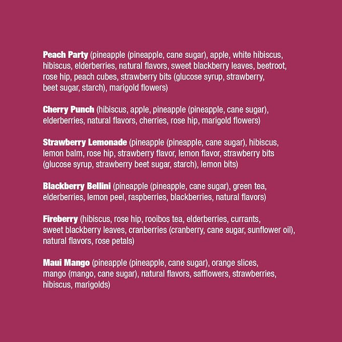 Tiesta Tea - Cold Brew Mocktail Faves Variety Pack, Loose Leaf Fruity Teas, Assorted Sample Set, Cold Brew Packets, Each Makes a 64oz Pitcher (Pack of 6)