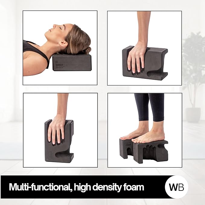 WRISTBuddy® Hand-Shaped Ergonomic Yoga Blocks for Optimal Wrist Support During Yoga, Pilates, Pushups, Planks, and Handstands - Patented Non Slip Blocks for Enhanced Stability and Comfort.