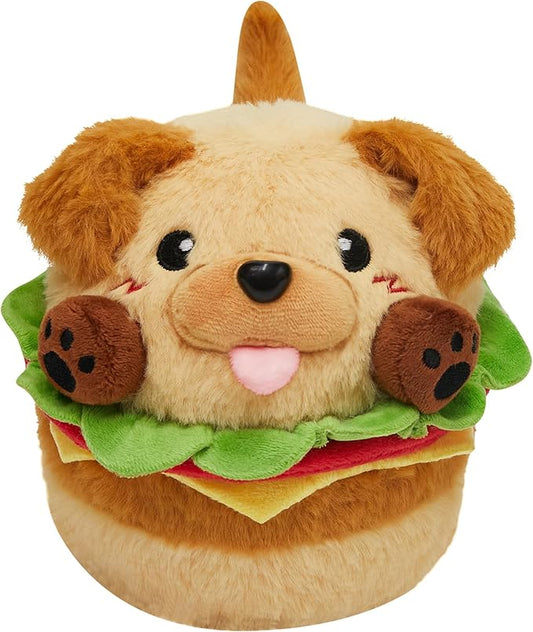OLAOLA Cute Dog Stuffed Animals Hamburger Dog Plush Toys, 7 Inch Kawaii Hamburger Plushie Toy for Kids Adults