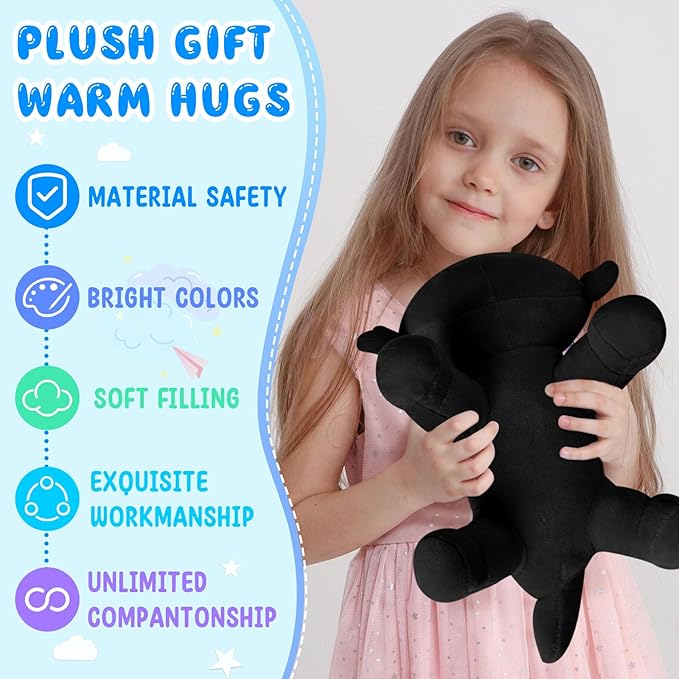 Axolotl Plush Toy,Soft Cute Axolotl Stuffed Animal Plushies,Axolotl Stuffed Animal Toy for Kids, Cute Plushies Axolotl Pillow Doll.Black