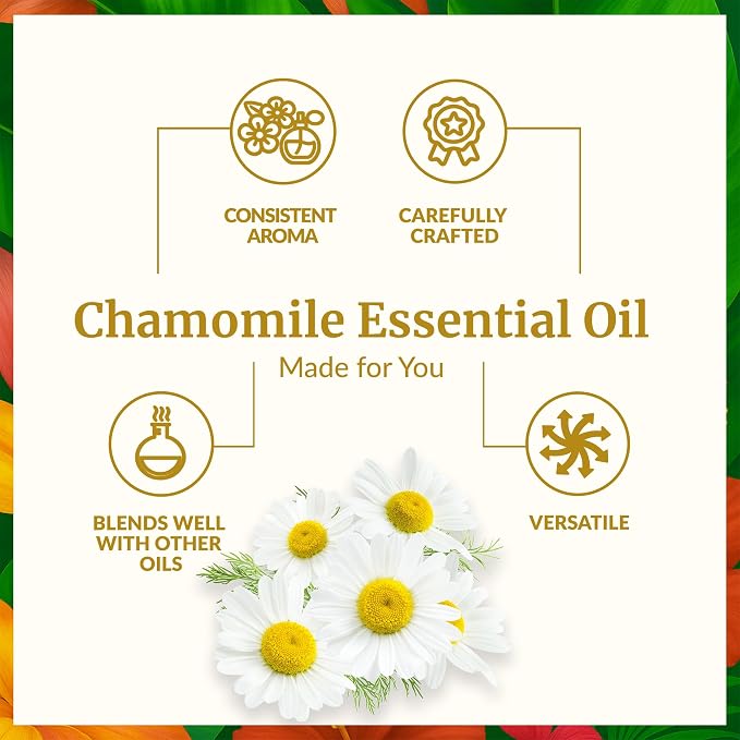 SVA Chamomile Essential Oil 1 Fl Oz – for Diffuser, Skin & Hair Care – Ideal for Massage & DIY Blends