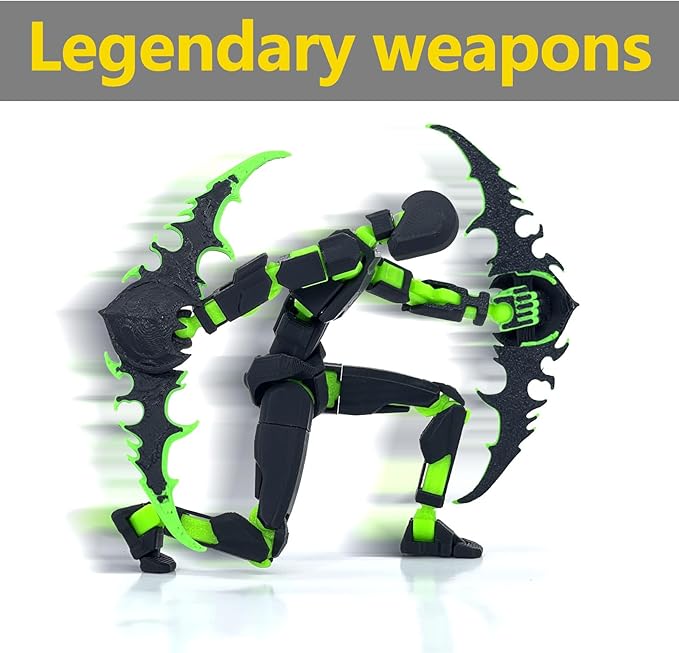 (Assembly Completed) T13 Action Figure Set, Titan 13 Robot Dummy 3D Printed robo 13 Action Figure Articulated, Lucky 13 Gift for Collectors Desktop Decorations (Purple Green)