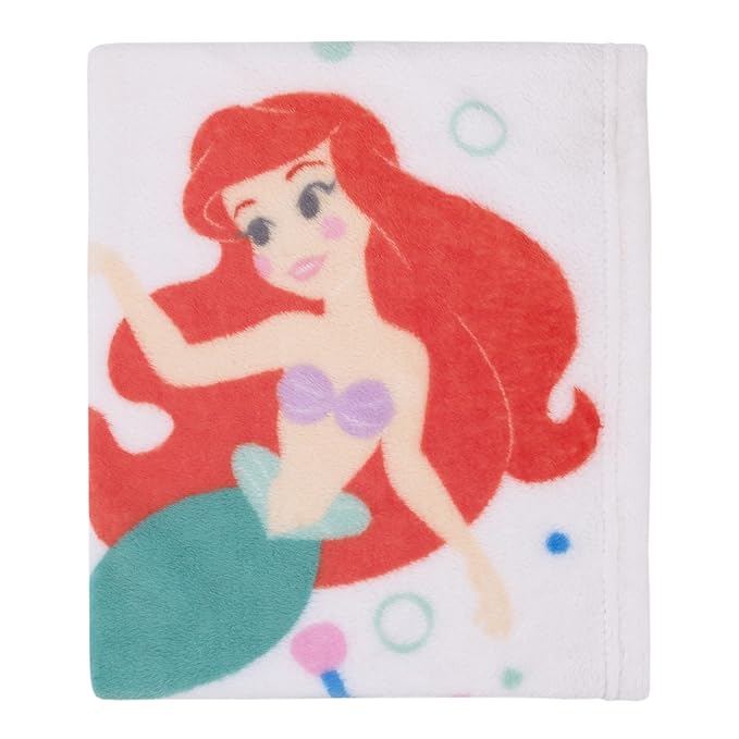 NoJo Disney Ariel The Little Mermaid Photo-op Baby Blanket – Mermaid Life, Super Soft, 30 x 40, Cuddle & Travel Ready