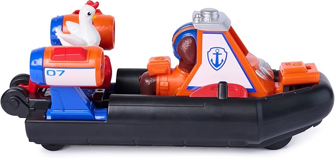 Paw Patrol: Search & Rescue, Zuma Rescue Hovercraft Water Vehicle with 2 Figures, Toy Boat with Pull-Back Action, Kids Toys for Boys & Girls Ages 3+