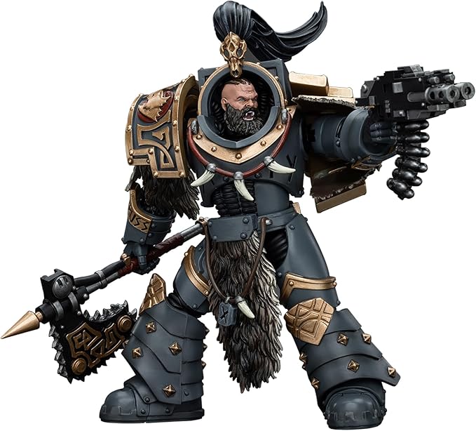 JOYTOY Warhammer 40K 1/18 Action Figures, Space Wolves Varagyr Wolf Guard Squad Varagyr Thegn Perfect for Collectors & Decor, Ideal Gift for Birthdays, Christmas, Character Figure - JT6908