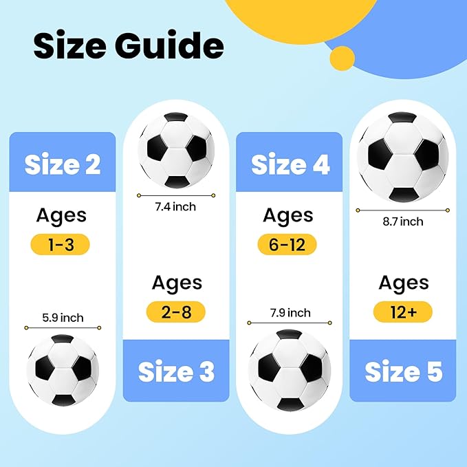 INPODAK Toddler Soccer Ball Size 3 Black and White Classic Balls for Kids 2-8 with Pump, Mesh Bag and Gift Box for Birthdays, Christmas, and Parties