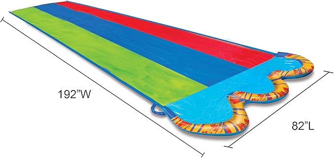 Banzai Triple Racer Water Slide 3 Racing Lands and Splash Pool