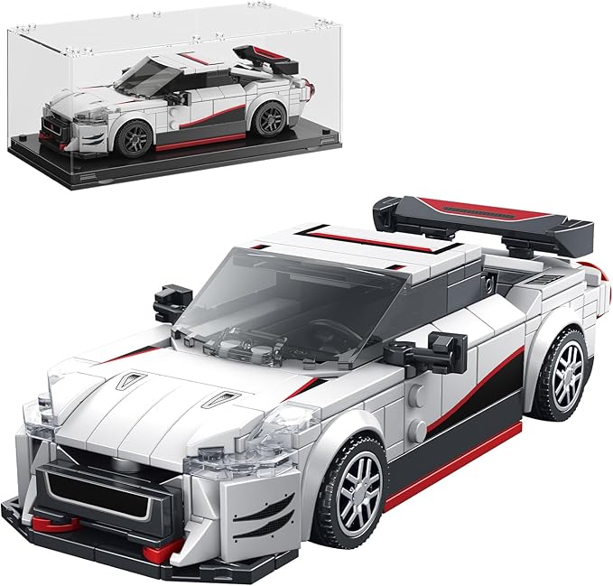 TYCOLE Super Sports Car Building Block Set with Display Case, Speed Race Cars Building Toys, Collectible Model Cars Kits Gift for Boys Girls Adults Technic Car Lovers Kids 6+ (317PCS)