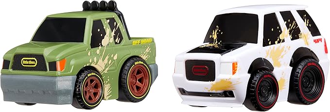 Little Tikes Crazy Fast Cars 2-Pack Off-Roaders, Off Road Adventure Vehicle Themed Pullback Toy Car Vehicles Go up to 50 ft