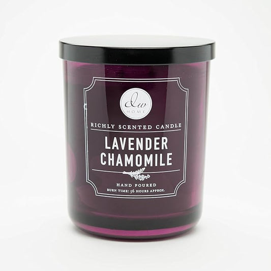 DW Home Lavender Chamomile Scented Candle for Home, 15 oz, Large Double Wick Candle Jar, Up to 56H Burn Time, Luxury Scented Candle for Relaxation, Gifting, Home Decor