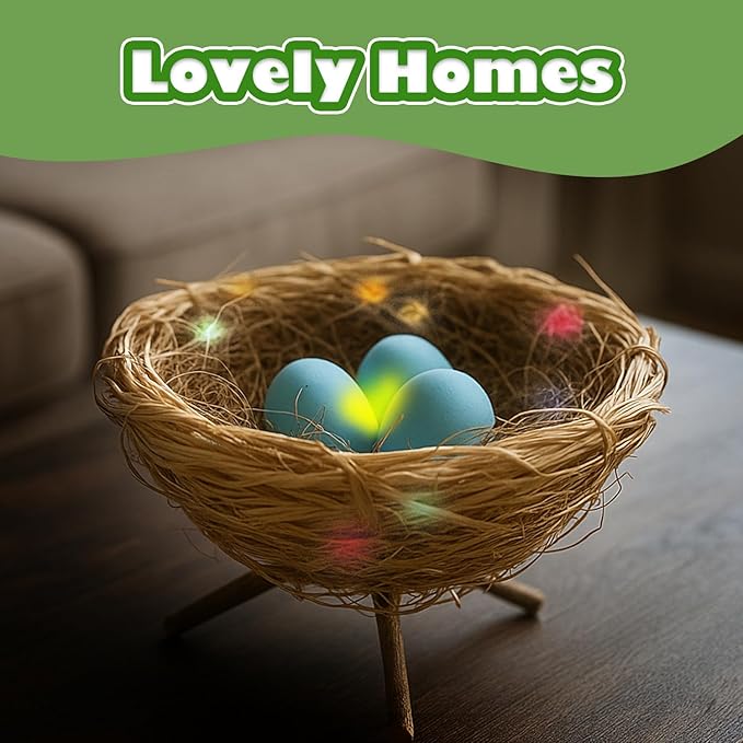 CHARTEKS Bird Nest Craft Kit with LED String Lights - DIY Nature Arts and Crafts STEM Project for Kids & Adults, Creative Home Decor Gift for Boys Girls Ages 8-12