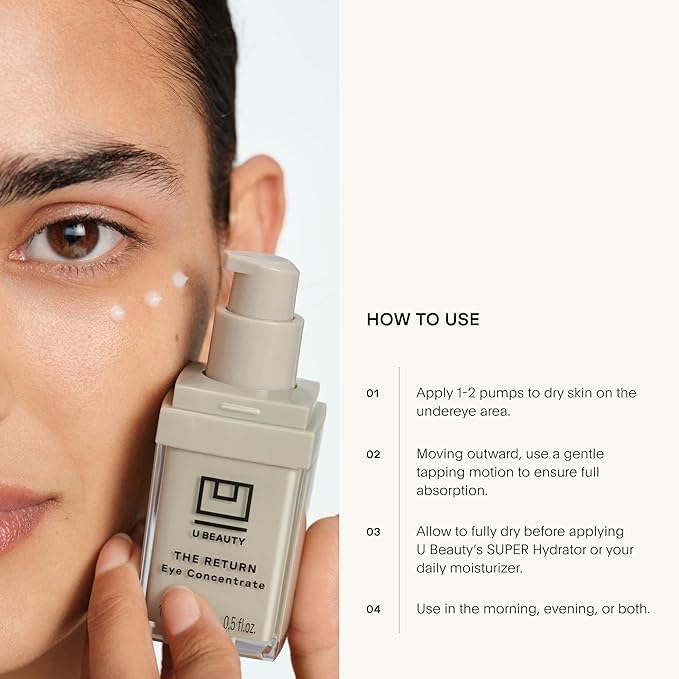 U Beauty The RETURN Eye Concentrate - Anti-Aging Eye Cream with Peptides and Antioxidants for Brighter and Tighter Under Eyes, Reduce Fine Lines, Puffiness & Dark Circles - 0.5 fl oz