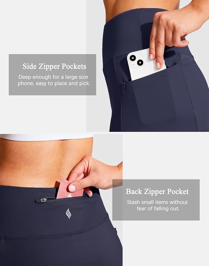 19" Ruffled Golf Skirts for Women | 3 Zipper Pockets, Knee Length, High Waisted, Long Skorts for Athletic, Casual, Tennis, Pickleball