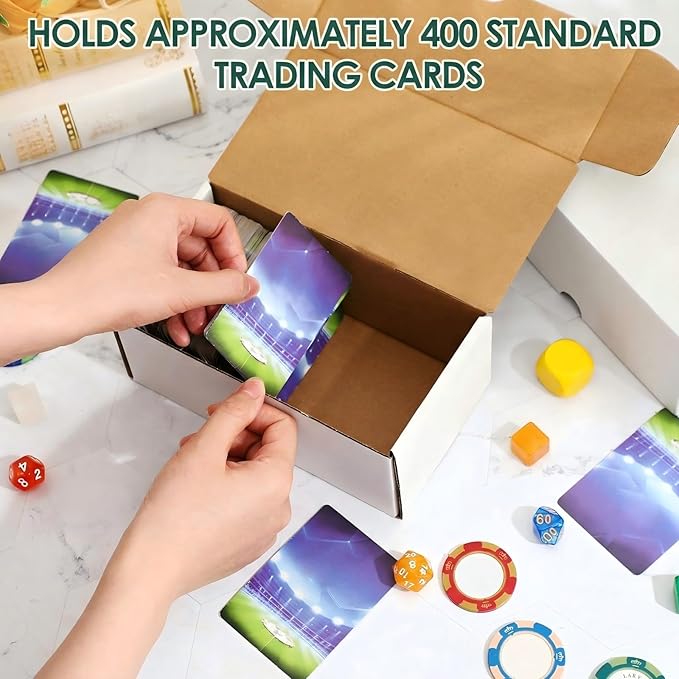 Yexiya 60 Pcs 400 Count Trading Card Storage Box Cardboard Baseball Card Storage Box Collectible Cases for Sports Gaming Cardboard Game Collecting Holder Supplies (White)