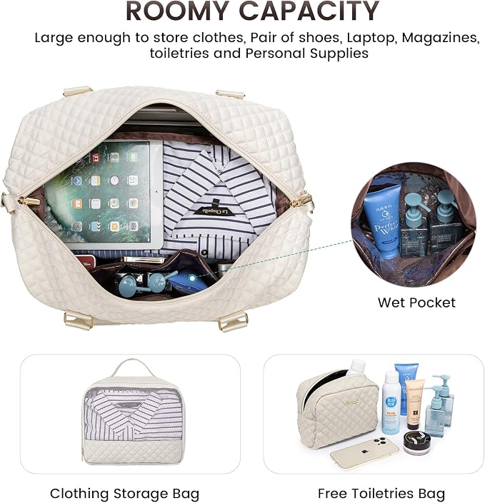 LOVEVOOK Travel Duffle Bag,Weekender Bags for Women with Shoe Compartment，Carry on Overnight Bag with Toiletry Bag,Gym Duffel Bag with Wet Pocket, Hospital Bags for Labor and Delivery