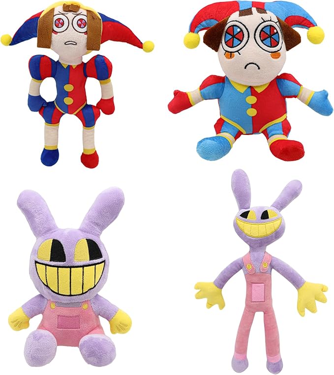 The Amazing Digital Circus Plush,4pcs Pomni Plushies Toy Gift, Cute Stuffed Figure Doll for Kids and Adults, Birthday Halloween Christmas Choice for Boys Girls