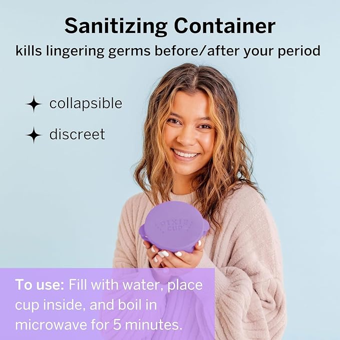 Pixie Cup Teen Menstrual Cup Kit - Best First Period Cup Starter Kit - Wash, 20 Wipes, Lube, Public Restroom Carry Cup & Storage Bag - Proven to Be What You Need to Become A Successful Cup User