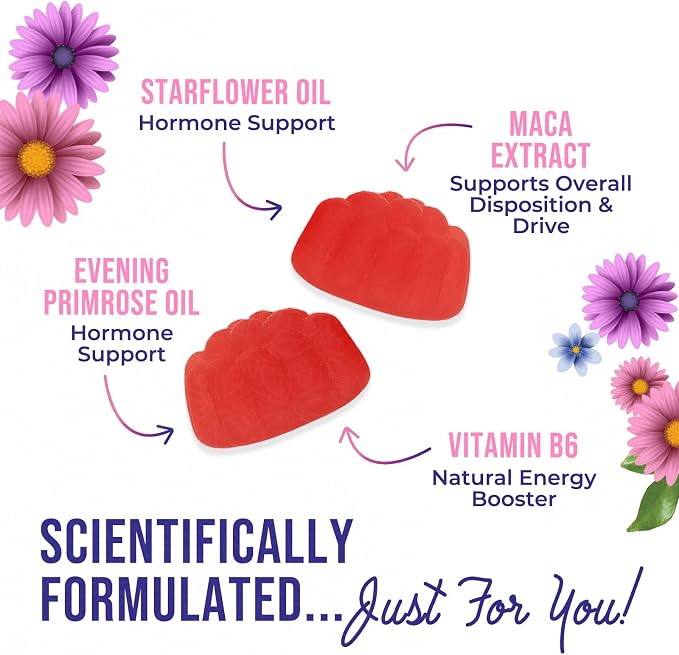 Menopause Supplement for Women - Complete Multi-Benefit Menopause Relief Gummy for Mild Hot Flashes & Night Sweats, Natural Balance & Energy Support, Menopausal Vitamins, Gluten Free - 60 Gummies