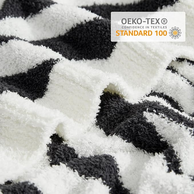Snuggle Sac Zebra Blanket Black Zebra Print Blanket Ultra Soft Reversible Zebra Throw Blanket for Couch, Sofa & Bed, 50x60 inches