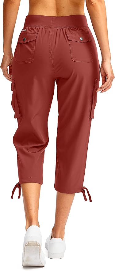 Soothfeel Women's Cargo Capris Pants with 6 Pockets Lightweight Quick Dry Travel Hiking Summer Pants for Women Casual